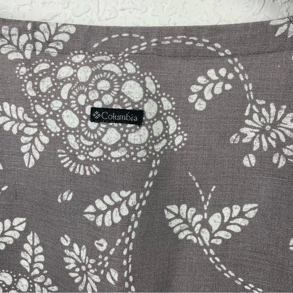 COLUMBIA Women’s Gray Linen Cotton Blend Peasant Blouse Top Size Small - Picture 4 of 6